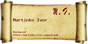 Martinko Ivor névjegykártya